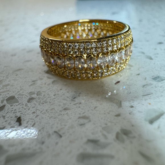 18KT GOLD PLATED FILIGREE RING WITH ZIRCONIAS - Picture 16 of 16
